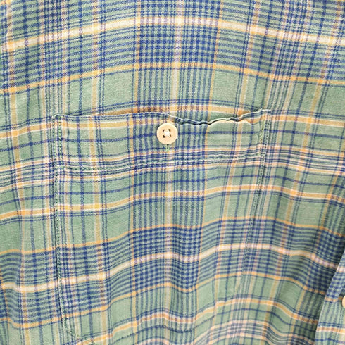 ポロスポーツラルフローレン POLO SPORT RALPH LAUREN コットン リネン 開襟 オープンカラー S/S チェック シャツ メンズ import:XL