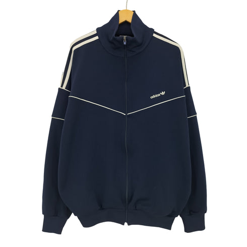 アディダス adidas 80s 万国旗 銀タグ ロゴ刺繍 3ライン トラックジャケット メンズ import:XL