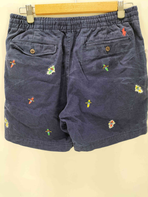 ポロラルフローレン POLO RALPH LAUREN CLASSIC FIT ボート 刺繍 総柄 イージー ショート パンツ ショーツ メンズ S