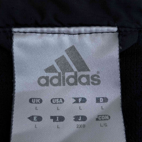 アディダス adidas 00s 万国旗タグ 復刻 CLIMALITE パフォーマンスロゴ刺繍 3ライン 素材切替 Vネックプルオーバー  裾ドローコード 前ポケ サイドジップ メンズ  2XO