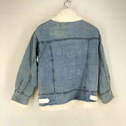 裏地ファーデニムライダースジャケット レディース M