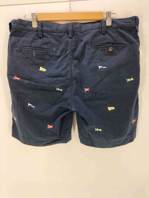 ポロラルフローレン POLO RALPH LAUREN BEDFORD CHINO フラッグ 刺繍 総柄 コットン ツイル チノ ショート パンツ ショーツ メンズ 36