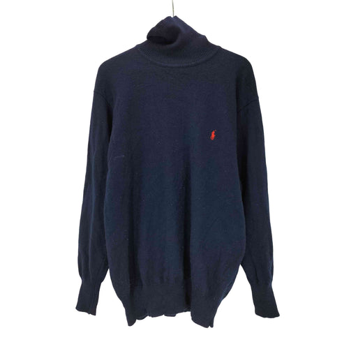 ポロバイラルフローレン Polo by RALPH LAUREN LAMBSWOOL ラムウール ポニー 刺繍 タートルネック ニット セーター メンズ import:L