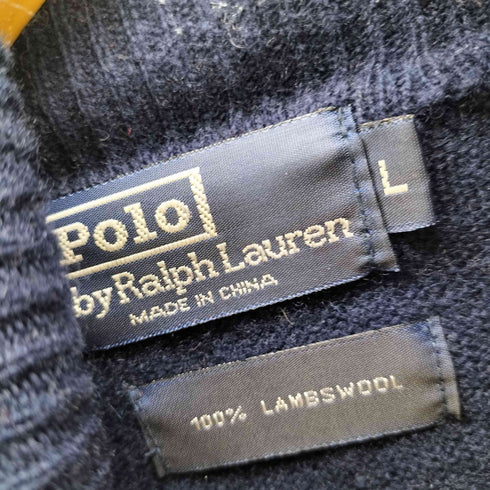 ポロバイラルフローレン Polo by RALPH LAUREN LAMBSWOOL ラムウール ポニー 刺繍 タートルネック ニット セーター メンズ import:L