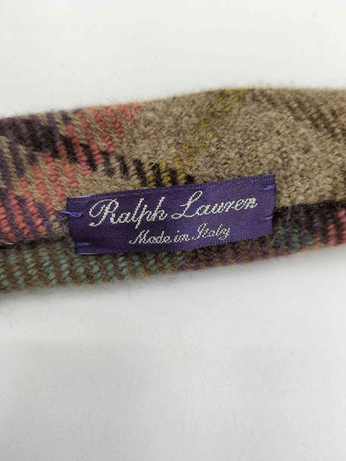 ラルフローレン RALPH LAUREN イタリア製 紫タグ LAMBSWOOL ラムウール マドラスチェック ネクタイ メンズ