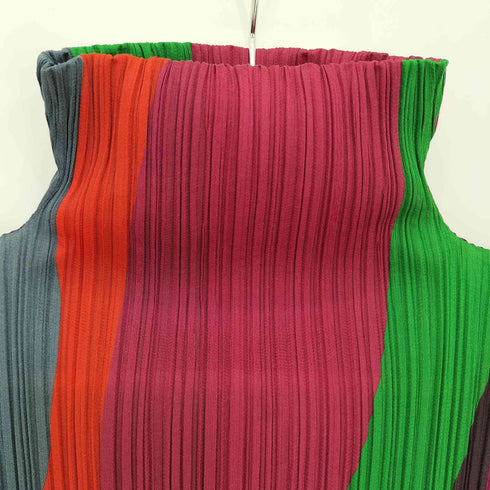 プリーツプリーズイッセイミヤケ PLEATS PLEASE ISSEY MIYAKE 09aw マルチカラー ハイネック プリーツ長袖カットソー レディース JPN:4