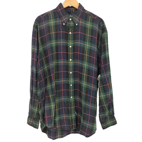 ポロバイラルフローレン Polo by RALPH LAUREN シンガポール製 ライトネルシャツ ボタンダウン メンズ import:L