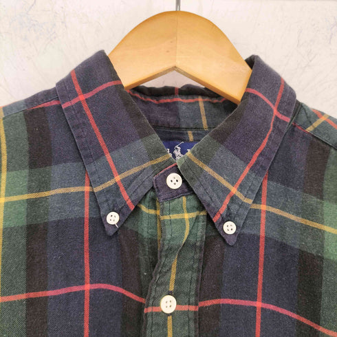 ポロバイラルフローレン Polo by RALPH LAUREN シンガポール製 ライトネルシャツ ボタンダウン メンズ import:L