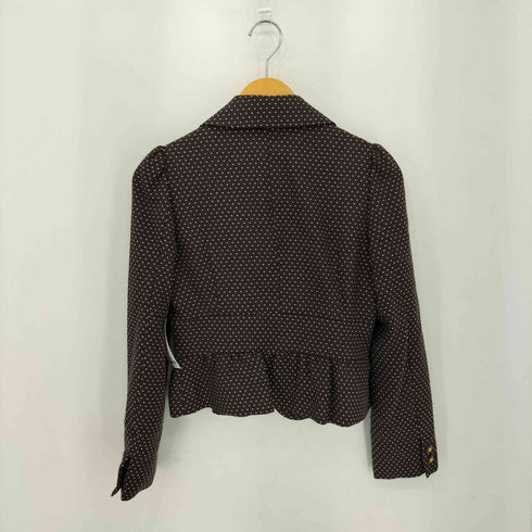 Pin Curl ドット柄 2B クロップド テーラードジャケット Y2K レディース 40
