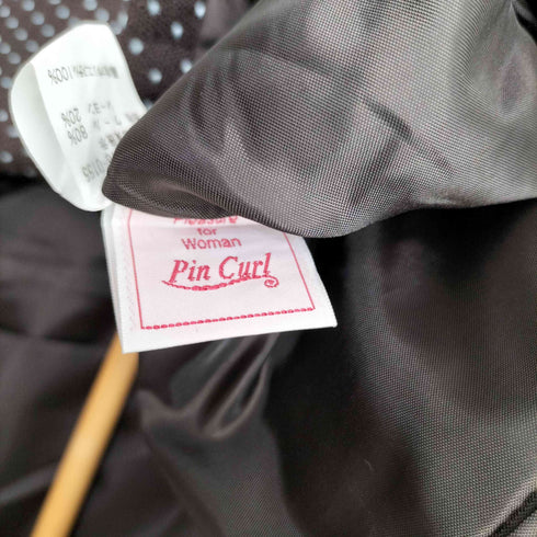 Pin Curl ドット柄 2B クロップド テーラードジャケット Y2K レディース 40