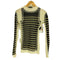 ジャンポールゴルチエ Jean Paul GAULTIER ニット切替 シアー ボーダー ハイネック カットソー レディース import:L