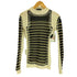 ジャンポールゴルチエ Jean Paul GAULTIER ニット切替 シアー ボーダー ハイネック カットソー レディース import:L