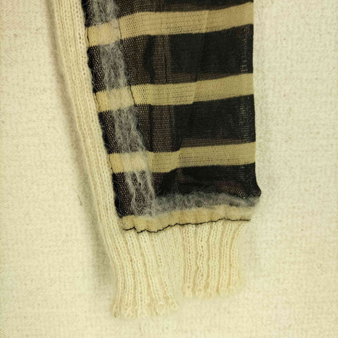 ジャンポールゴルチエ Jean Paul GAULTIER ニット切替 シアー ボーダー ハイネック カットソー レディース import:L