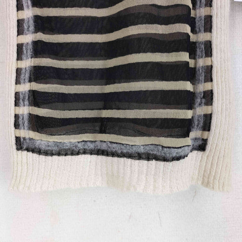 ジャンポールゴルチエ Jean Paul GAULTIER ニット切替 シアー ボーダー ハイネック カットソー レディース import:L