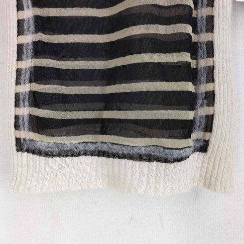ジャンポールゴルチエ Jean Paul GAULTIER ニット切替 シアー ボーダー ハイネック カットソー レディース import:L