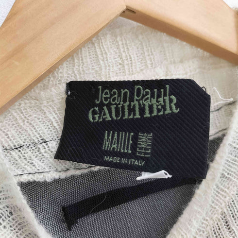 ジャンポールゴルチエ Jean Paul GAULTIER ニット切替 シアー ボーダー ハイネック カットソー レディース import:L