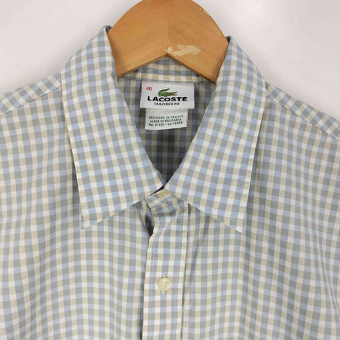 ラコステ LACOSTE チェック レギュラーカラーシャツ メンズ US:40