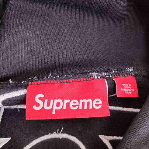 シュプリーム Supreme 25AW satin appliqué hooded sweatshirt メンズ S