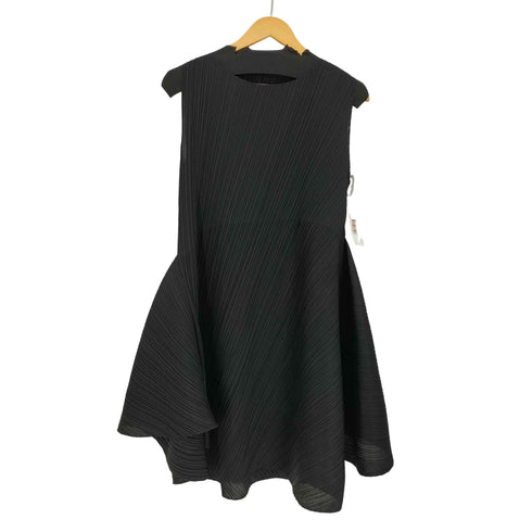 プリーツプリーズイッセイミヤケ PLEATS PLEASE ISSEY MIYAKE 18ss 斜めプリーツ 変形 ノースリーブ フレア ワンピース レディース JPN:3
