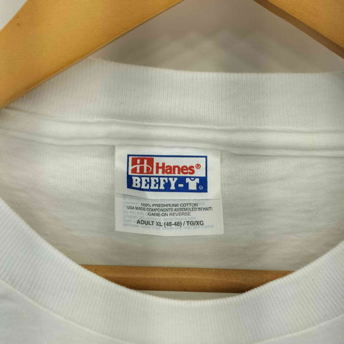 ヘインズ Hanes 90-00s USA製 二枚タグ Beechcraft Bananza フロントプリント クルーネック半袖Tシャツ カットソー メンズ XL