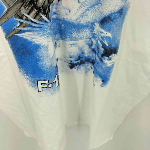 ヘインズ Hanes 98年コピーライト USA製 二枚タグ F-15E フロントプリント クルーネック半袖Tシャツ カットソー メンズ XL