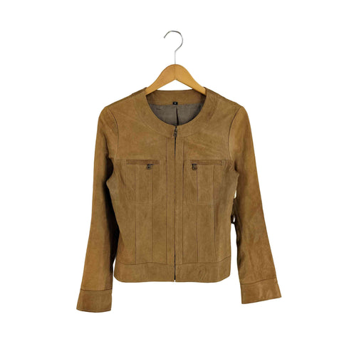 ノーカラー ラムレザー ジャケット レディース import:M