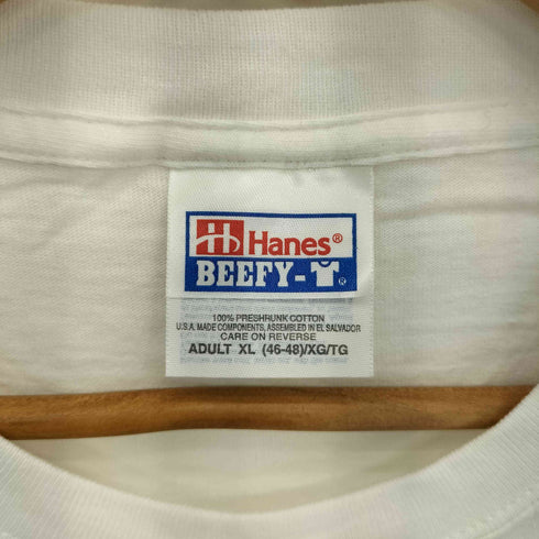 ヘインズ Hanes 98年コピーライト USA製 二枚タグ RAH-66 COMANCHE フロントプリント クルーネック半袖Tシャツ カットソー メンズ XL