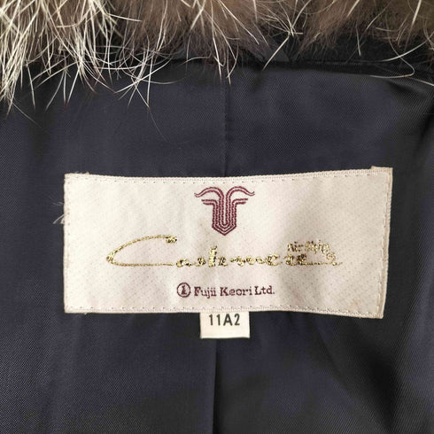 カシミヤ CASHMERE リアルファー付 カシミヤ100 ロングコート レディース 11A2