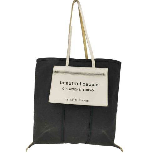 ビューティフルピープル beautiful people LINING LOGO POCKET TOTE BAG レディース