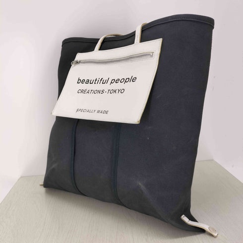 ビューティフルピープル beautiful people LINING LOGO POCKET TOTE BAG レディース
