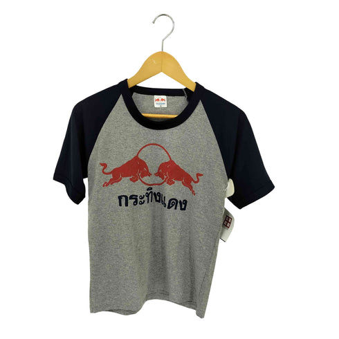 企業ロゴプリント ラグランTシャツ カットソー Y2K メンズ S
