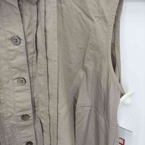 エディーバウアー Eddie Bauer ノースリーブシャツ プリーツデザイン ワンピース レディース  PS