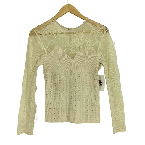 フレイアイディー FRAY I.D レースコンビリブニットプルオーバー レディース FREE