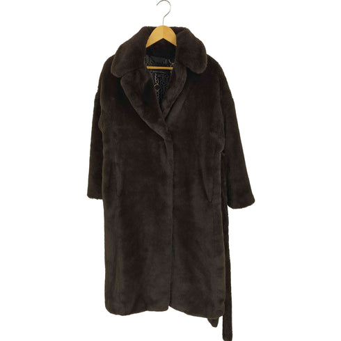 バナナリパブリック BANANA REPUBLIC 裏地総柄 ベルテッド フェイクファーコート レディース import:S