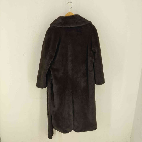 バナナリパブリック BANANA REPUBLIC 裏地総柄 ベルテッド フェイクファーコート レディース import:S