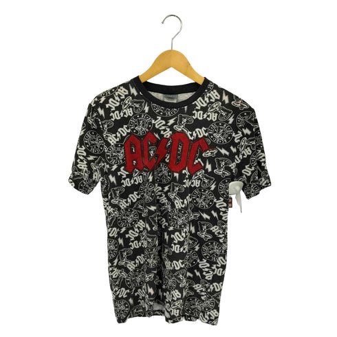ACDC 総柄デザイン クルーネック半袖Tシャツ カットソー メンズ S