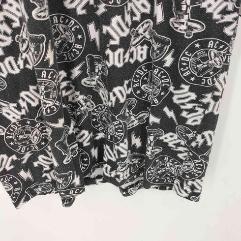 ACDC 総柄デザイン クルーネック半袖Tシャツ カットソー メンズ S