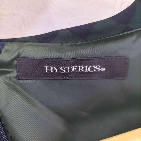 ヒステリックス HYSTERICS CHECKER FLAG柄 ロールカラーマーメイドワンピース レディース FREE