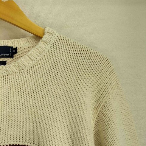 ポロバイラルフローレン Polo by RALPH LAUREN 90S コットン 星条旗 クルーネックニット メンズ import:M