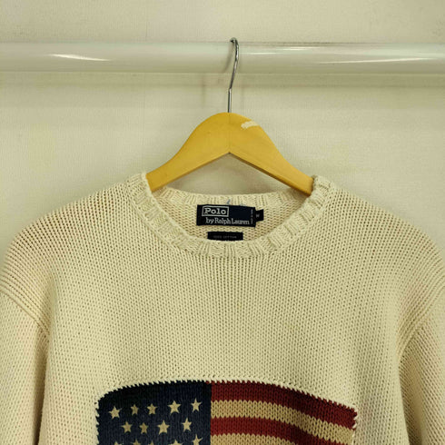 ポロバイラルフローレン Polo by RALPH LAUREN 90S コットン 星条旗 クルーネックニット メンズ import:M