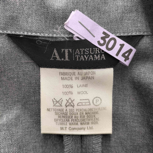 アツロウタヤマ ATSURO TAYAMA ウール 開襟 S/S シャツ ワンピース レディース