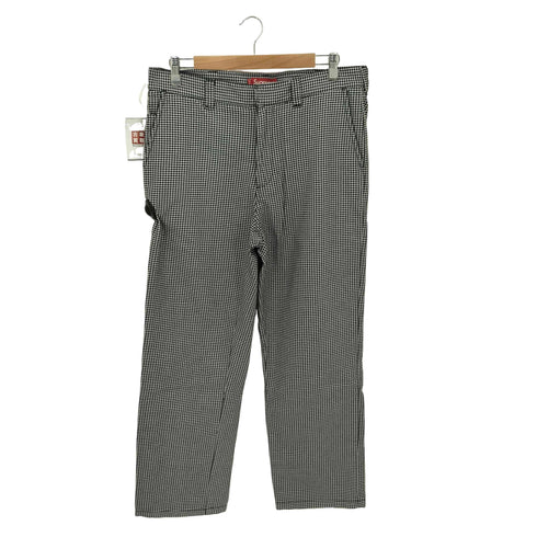 シュプリーム Supreme WORK PANT WHITE HOUNDSTOOTH 千鳥格子 ワーク パンツ メンズ 34