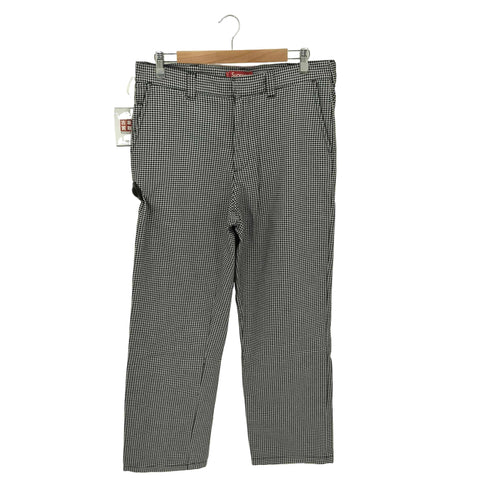 シュプリーム Supreme WORK PANT WHITE HOUNDSTOOTH 千鳥格子 ワーク パンツ メンズ 34
