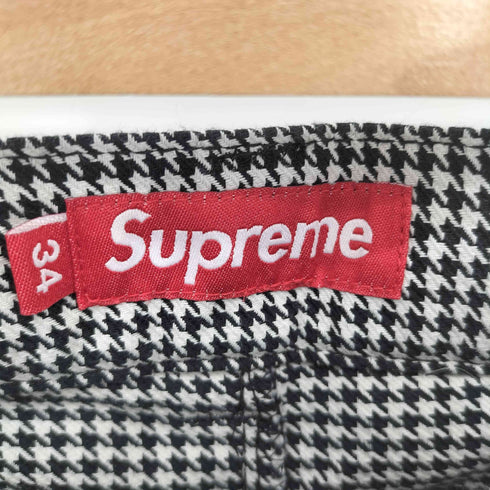 シュプリーム Supreme WORK PANT WHITE HOUNDSTOOTH 千鳥格子 ワーク パンツ メンズ 34