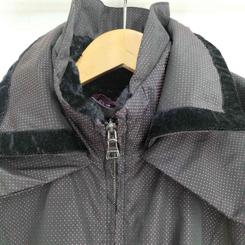 エトロミラノ ETRO MILANO ポリナイロン ドット 光沢加工 ドローコード ロングジャケット レディース