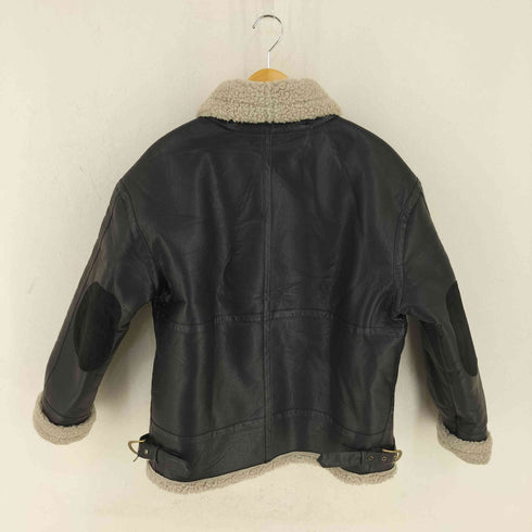 エルボーパッチ フェイクレザー ムートンジャケット メンズ