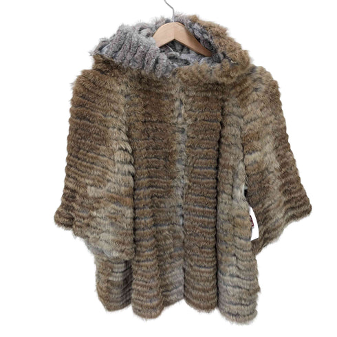 イヴサロモン YVES SALOMON リアルファー フーデッドジャケット レディース FR:36