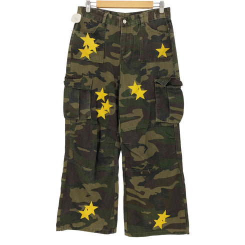 迷彩 スタープリント バギーカーゴパンツ メンズ