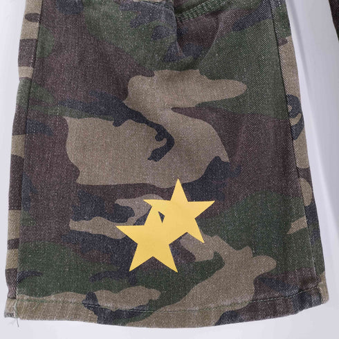 迷彩 スタープリント バギーカーゴパンツ メンズ