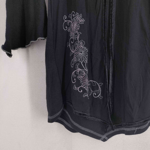 オッズオネスト OZZ ONESTE 中華デザイン ニット切替 刺繍チュニックワンピース レディース